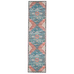 Washable Markum Teal/Rust 2x8, Rug