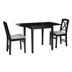 Torino 3Pc Drop Leaf Dining Set Black
