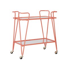 Coral Mid-Century Bar Cart