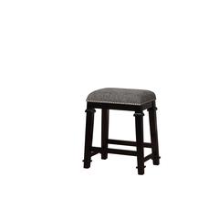 Kennedy Black and White Tweed Backless Counter Stool