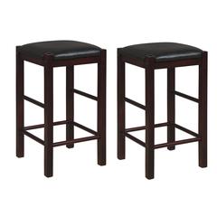 Lancer Backless Counter Stools, Espresso - Set Of Two