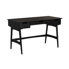 Ryker Rattan Desk Black