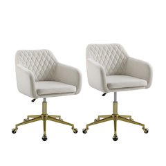 Imogen Quilted Office Chair Off White
