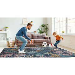 Outdoor Washable Miramar Navy & Gold 7' X 9', Rug