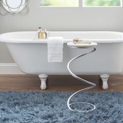 Rian Spiral Drink Table Silver White Marble