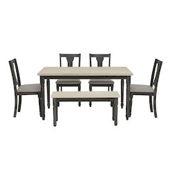 Willow 6 PC Grey Dining Set