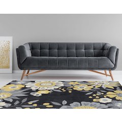 Trio Wildflower Grey & Yellow 5x7, Rug