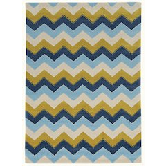 Trio Zag Blue & Marigold 5x7, Rug