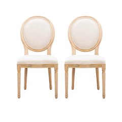 Avalon Linen Oval Back Chair Set Of Two
