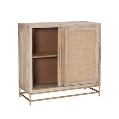 Janie Rattan Cabinet Two Sliding Doors