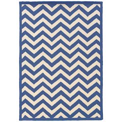 Silhouette Chevron Navy & Ivory 5x7, Rug