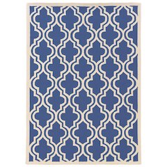 Silhouette Quatrefoil Navy & Ivory 2x3, Rug