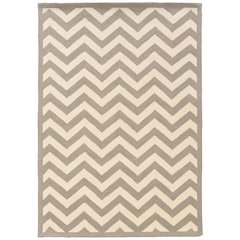 Silhouette Chevron Grey & Ivory 5x7, Rug
