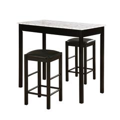 Lancer 3 Piece Tavern Set, Faux Black Marble