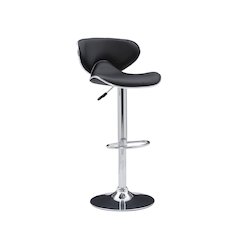 Chrome and Black PU Barstool