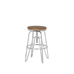 Tatum Wood and Metal Adjustable Stool Silver