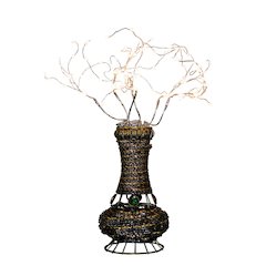 20" H Copper Tree Wire Table Lamp W/ White Led