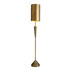 Antique Gold Table Lamp With Metal Barrel Shade