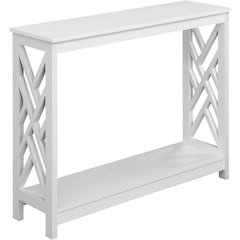 Titan Console Table with Shelf, White