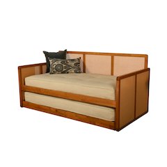 Abaco Daybed-Pop Up-Honey Finish-Canton Cream Mattresses
