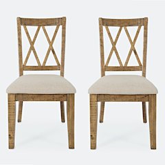 Rustic Distressed Pine Dining Chair (Set of 2)