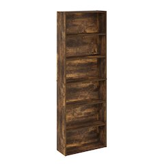 Wood Bookcase in Brown with Spacious Shelving for Organization