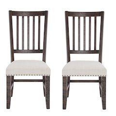 Willow Creek Distressed Solid Wood Upholstered Slatback Chair (Set of 2)
