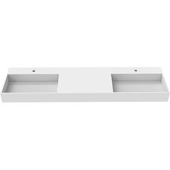 Wall-Mounted  Double Bathroom Sink with Concealed Drain Plate in White