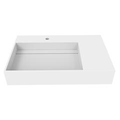 Left Basin Wall-Mounted  Single Bathroom Sink  in White