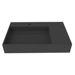 Left Basin Wall-Mounted  Single Bathroom Sink in Black