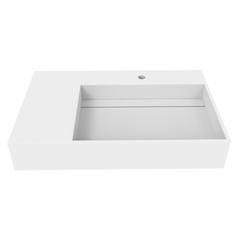 Right Basin Wall-Mounted  Single Bathroom Sink  in White