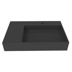 Right Basin Wall-Mounted  Single Bathroom Sink  in Black