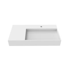 Right Basin Wall-Mounted  Single Bathroom Sink  in White