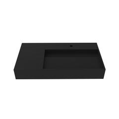 Right Basin Wall-Mounted  Single Bathroom Sink  in Black