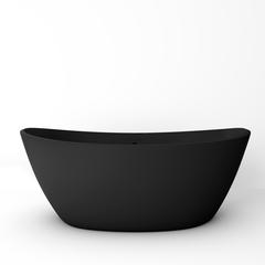 Manhattan 59" Freestanding Solid Surface Soaking Bathtub in Black