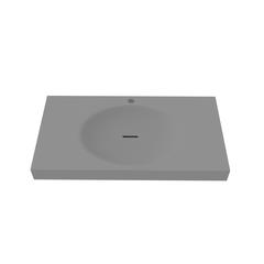 Thin Wall Mount Shallow Basin Single Bathroom Sink in Gray