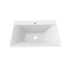 Rectangular Wall Mount Bathroom Sink with Overflow in White