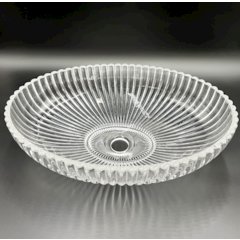 Lucine 21 in. Modern Clear Transparent Tempered Glass Crystal Oval Vessel Sink