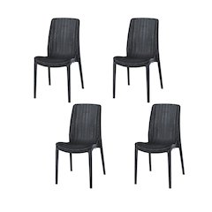 Lagoon Rue Resin Stackable Dining Chairs Set of 4