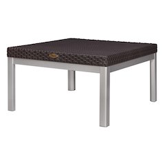 Russ Rattan Coffee Table with Aluminum Legs
