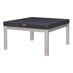 Russ Rattan Coffee Table with Aluminum Legs