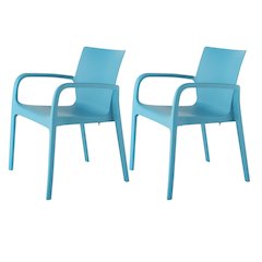 Lagoon Alissa Resin Stackable Dining Armchair Set of 2