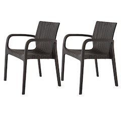 Lagoon Koppla Resin Stackable Dining Armchair Set of 2