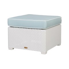 Lagoon Magnolia Rattan Ottoman with Cushion