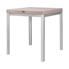 Russ Rattan Coffee Table with Aluminum Legs