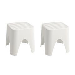 Mallorca Stackable Rattan Top Side Table/Ottoman Set of 2