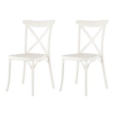 Stackable Resin Crossback Dining Chair Set of 2