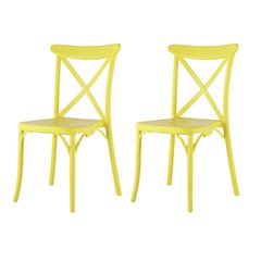Stackable Resin Crossback Dining Chair Set of 2