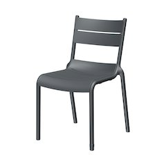 Naples B Stackable Side Chair Dark Grey, 2 Pcs