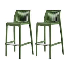 Milos Resin Stackable Bar Stool Set of 2